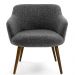 Poltrona Decorativa Pés Palito Jade D02 Linho Chumbo C-469 - Lyam Decor