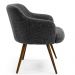 Poltrona Decorativa Pés Palito Jade D02 Linho Chumbo C-469 - Lyam Decor
