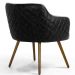 Poltrona Decorativa Pés Palito Jade D02 Linho Cinza C-315 Tressê Corano Preto - Lyam Decor