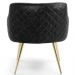 Poltrona Decorativa Pés Palitos D'Ouro Jade D02 Linho Cinza C-416 Tressê Corano Preto - Lyam Decor