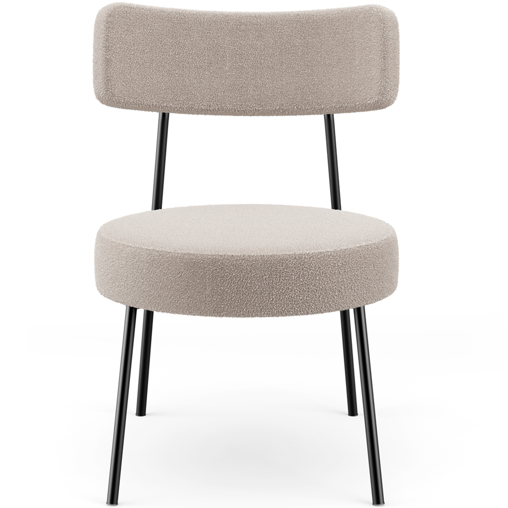 Poltrona Decorativa Para Sala De Estar Base Fixa Londres L02 Bouclê Bege - Lyam