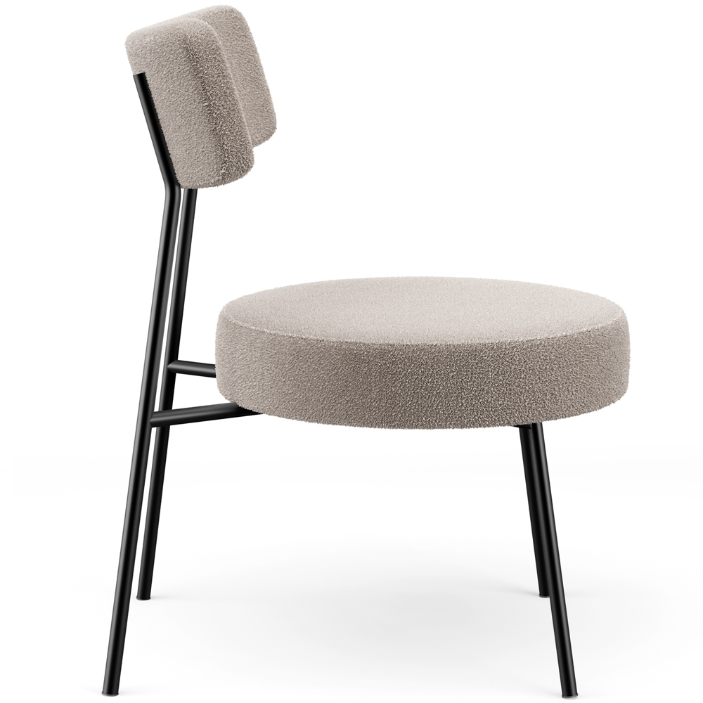 Poltrona Decorativa Para Sala De Estar Base Fixa Londres L02 Bouclê Bege - Lyam