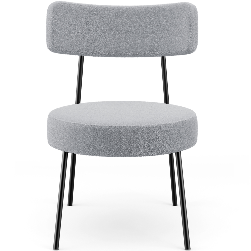 Poltrona Decorativa Para Sala De Estar Base Fixa Londres L02 Bouclê Cinza - Lyam