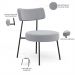 Poltrona Decorativa Para Sala De Estar Base Fixa Londres L02 Bouclê Cinza - Lyam
