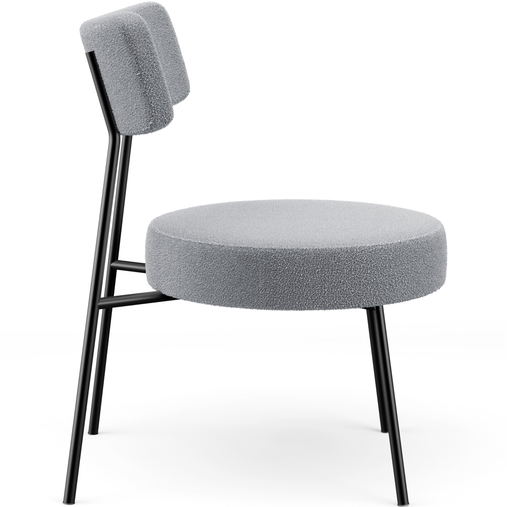 Poltrona Decorativa Para Sala De Estar Base Fixa Londres L02 Bouclê Cinza - Lyam