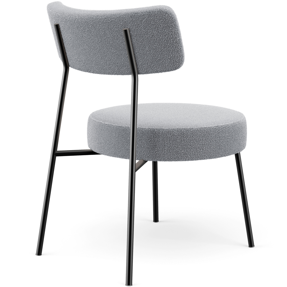 Poltrona Decorativa Para Sala De Estar Base Fixa Londres L02 Bouclê Cinza - Lyam