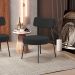 Poltrona Decorativa Para Sala De Estar Base Fixa Londres L02 Bouclê Preto - Lyam
