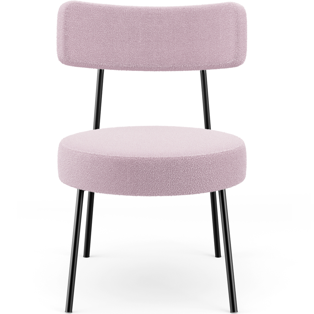 Poltrona Decorativa Para Sala De Estar Base Fixa Londres L02 Bouclê Rosê - Lyam