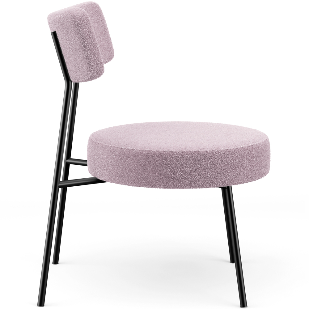 Poltrona Decorativa Para Sala De Estar Base Fixa Londres L02 Bouclê Rosê - Lyam