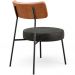 Poltrona Decorativa Para Sala De Estar Base Fixa Londres L02 Couríssimo Camel Linho Chumbo - Lyam