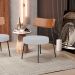 Poltrona Decorativa Para Sala De Estar Base Fixa Londres L02 Couríssimo Camel Linho Cinza - Lyam