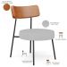 Poltrona Decorativa Para Sala De Estar Base Fixa Londres L02 Couríssimo Camel Linho Cinza - Lyam