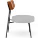 Poltrona Decorativa Para Sala De Estar Base Fixa Londres L02 Couríssimo Camel Linho Cinza - Lyam