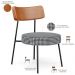 Poltrona Decorativa Para Sala De Estar Base Fixa Londres L02 Couríssimo Camel Pied Poule - Lyam