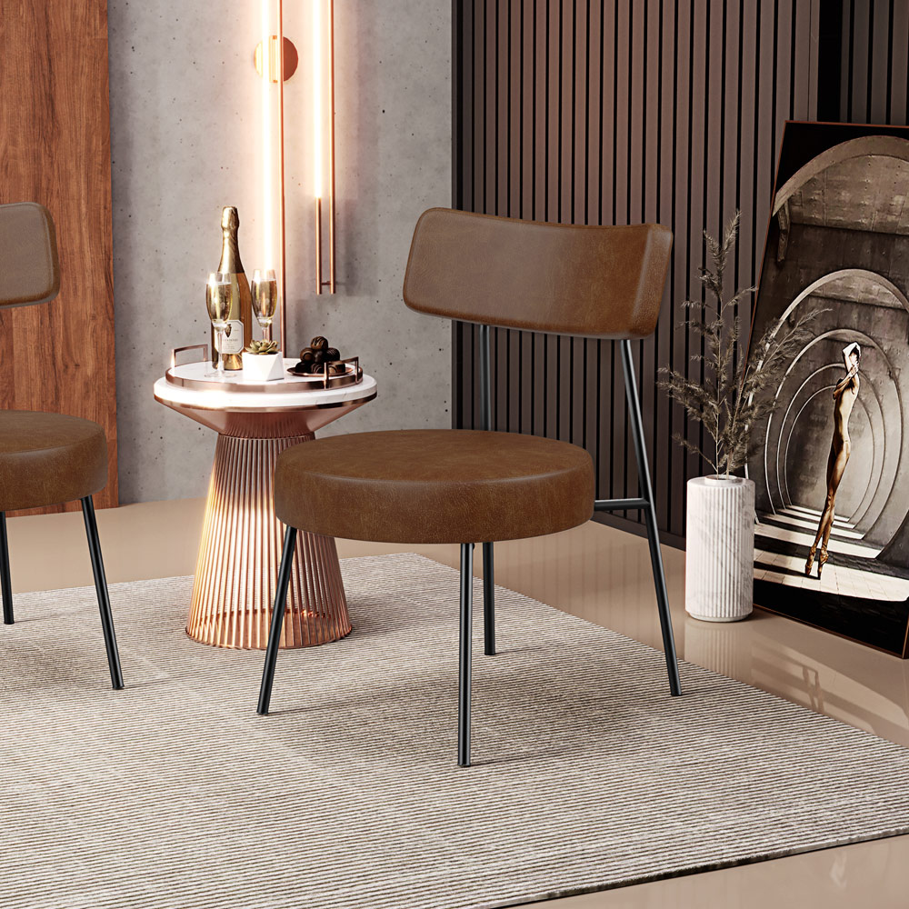 Poltrona Decorativa Para Sala De Estar Base Fixa Londres L02 Couríssimo Marrom - Lyam
