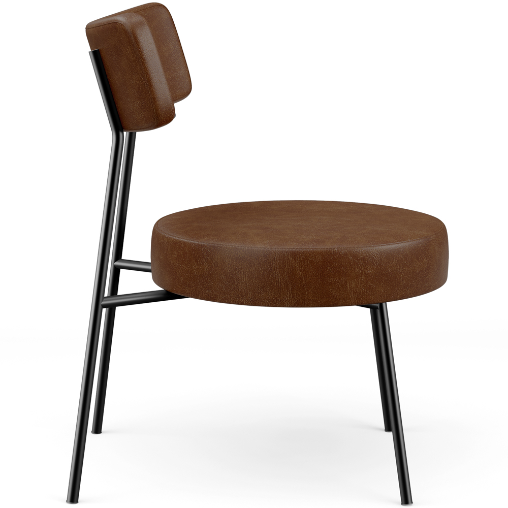 Poltrona Decorativa Para Sala De Estar Base Fixa Londres L02 Couríssimo Marrom - Lyam