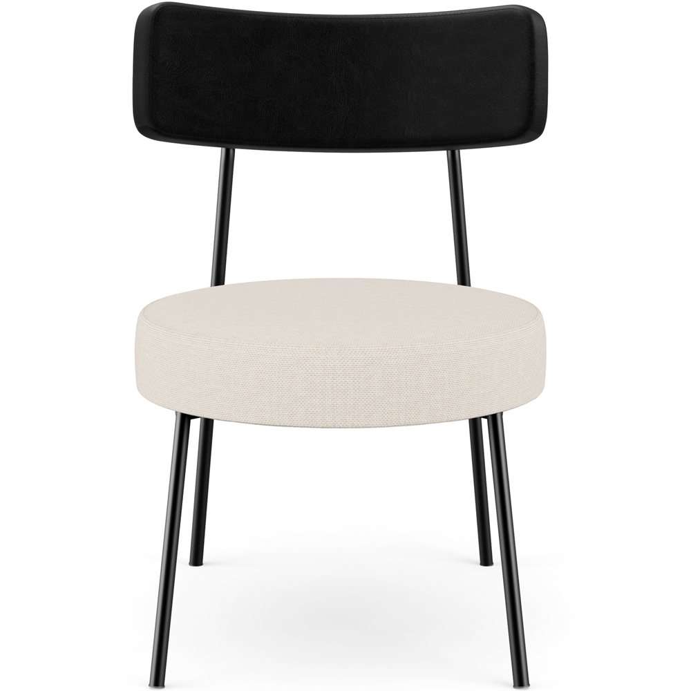 Poltrona Decorativa Para Sala De Estar Base Fixa Londres L02 Couríssimo Preto Linho Bege - Lyam