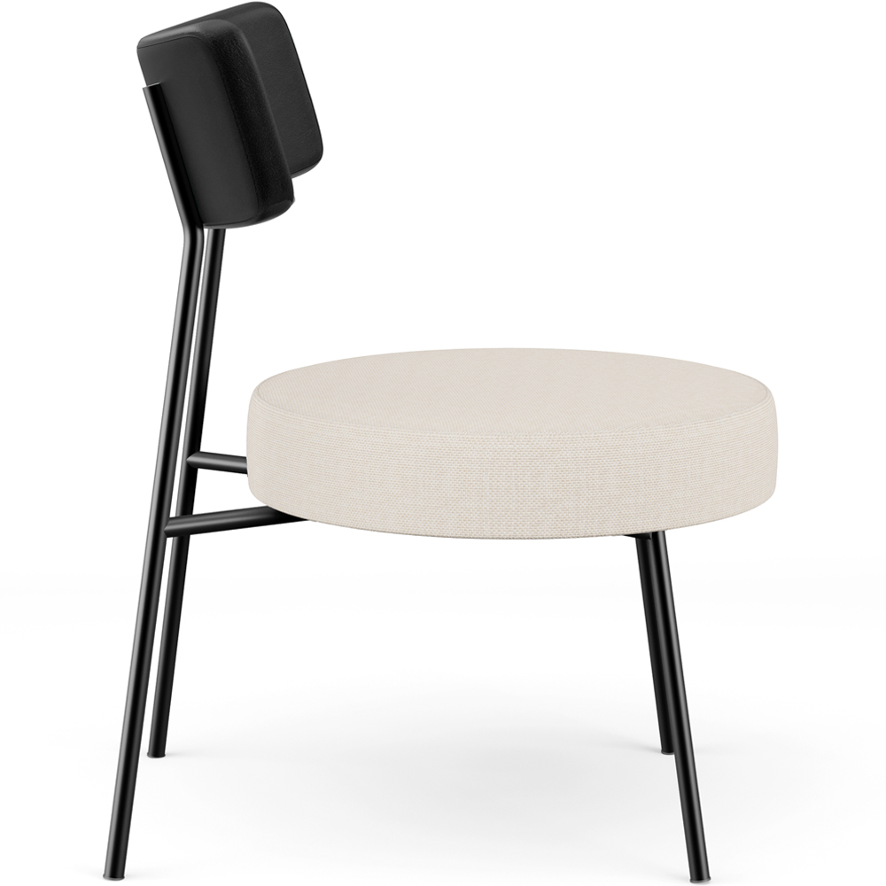 Poltrona Decorativa Para Sala De Estar Base Fixa Londres L02 Couríssimo Preto Linho Bege - Lyam