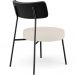 Poltrona Decorativa Para Sala De Estar Base Fixa Londres L02 Couríssimo Preto Linho Bege - Lyam