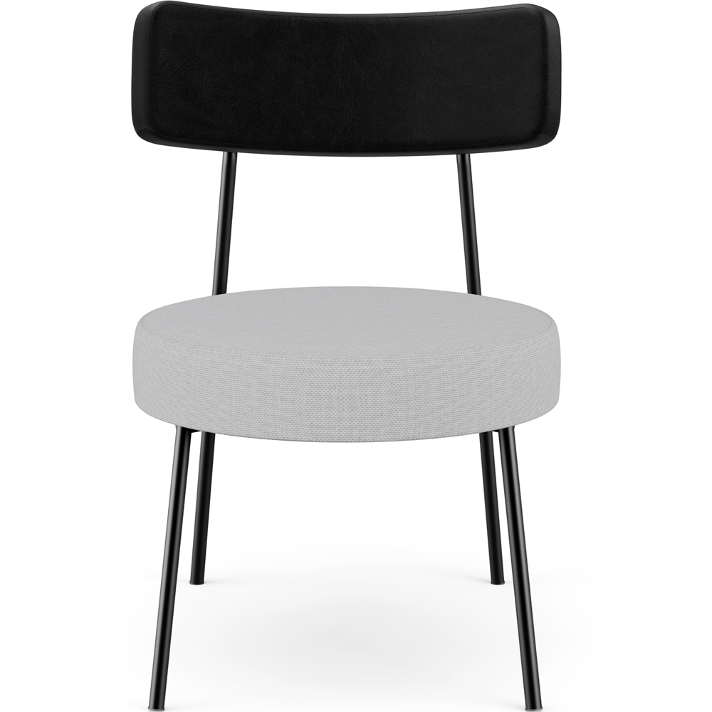 Poltrona Decorativa Para Sala De Estar Base Fixa Londres L02 Couríssimo Preto Linho Cinza - Lyam