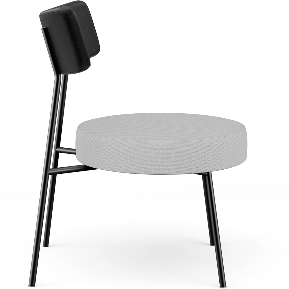 Poltrona Decorativa Para Sala De Estar Base Fixa Londres L02 Couríssimo Preto Linho Cinza - Lyam