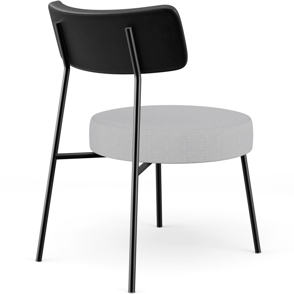 Poltrona Decorativa Para Sala De Estar Base Fixa Londres L02 Couríssimo Preto Linho Cinza - Lyam
