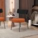 Poltrona Decorativa Para Sala De Estar Base Fixa Londres L02 Couríssimo Preto Tecido Terracota - Lyam