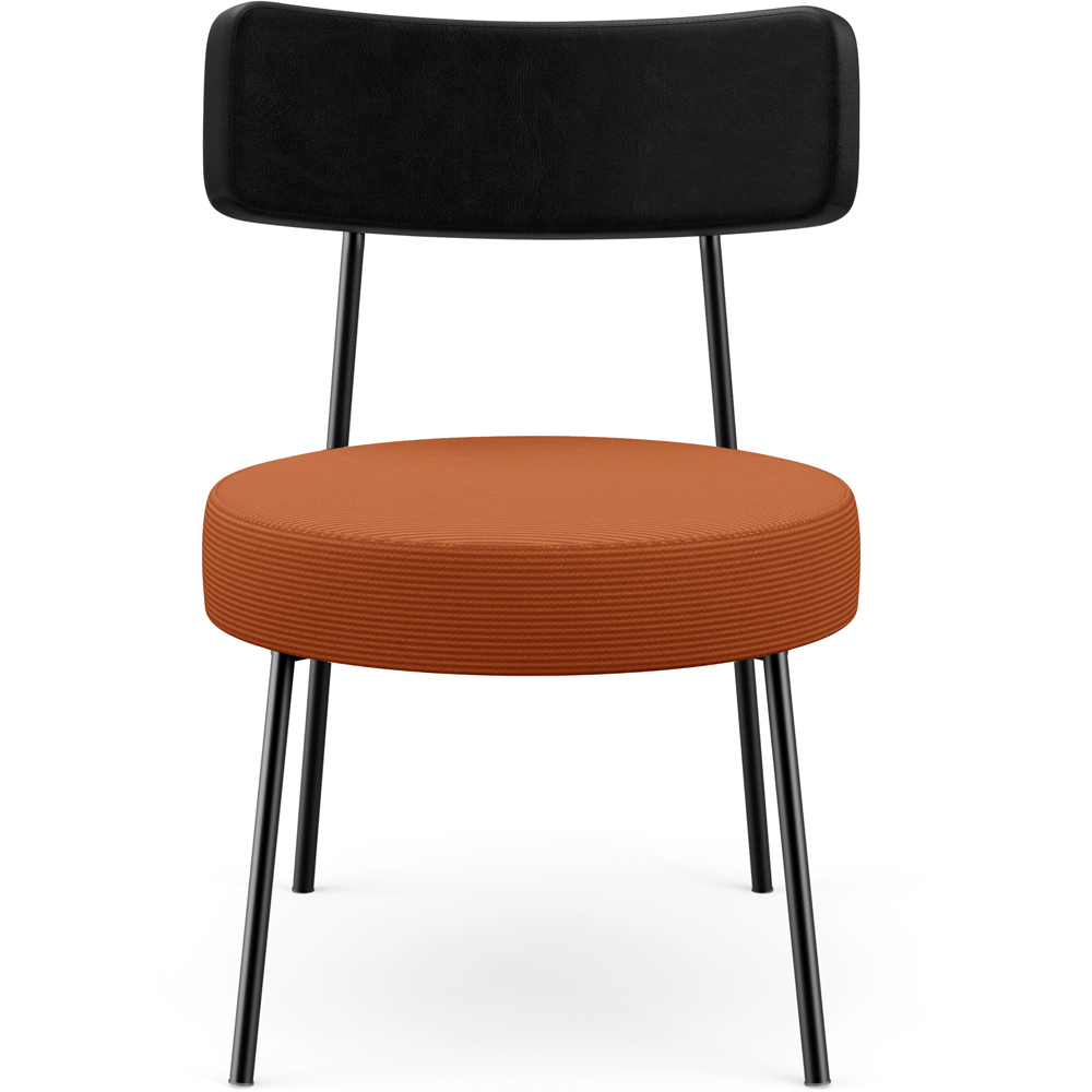 Poltrona Decorativa Para Sala De Estar Base Fixa Londres L02 Couríssimo Preto Tecido Terracota - Lyam