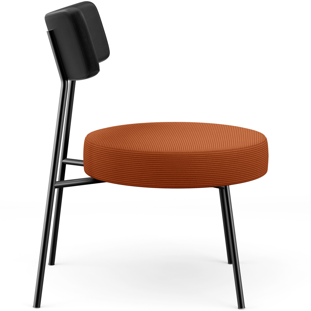 Poltrona Decorativa Para Sala De Estar Base Fixa Londres L02 Couríssimo Preto Tecido Terracota - Lyam