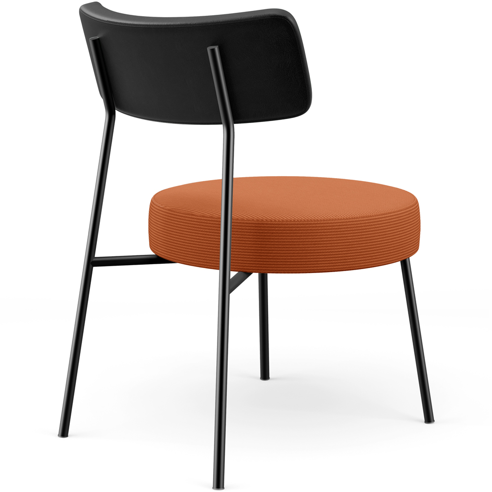 Poltrona Decorativa Para Sala De Estar Base Fixa Londres L02 Couríssimo Preto Tecido Terracota - Lyam