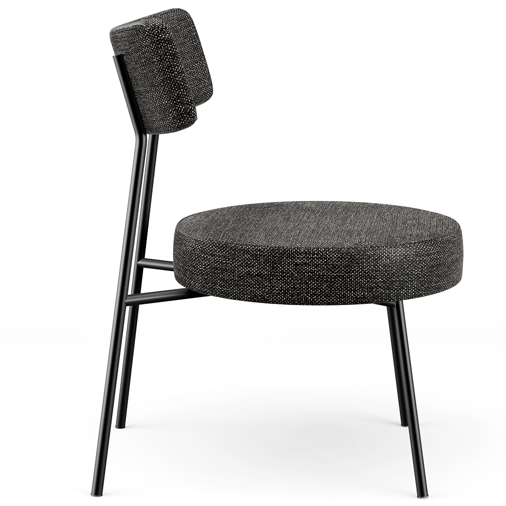 Poltrona Decorativa Para Sala De Estar Base Fixa Londres L02 Linho Chumbo - Lyam Decor