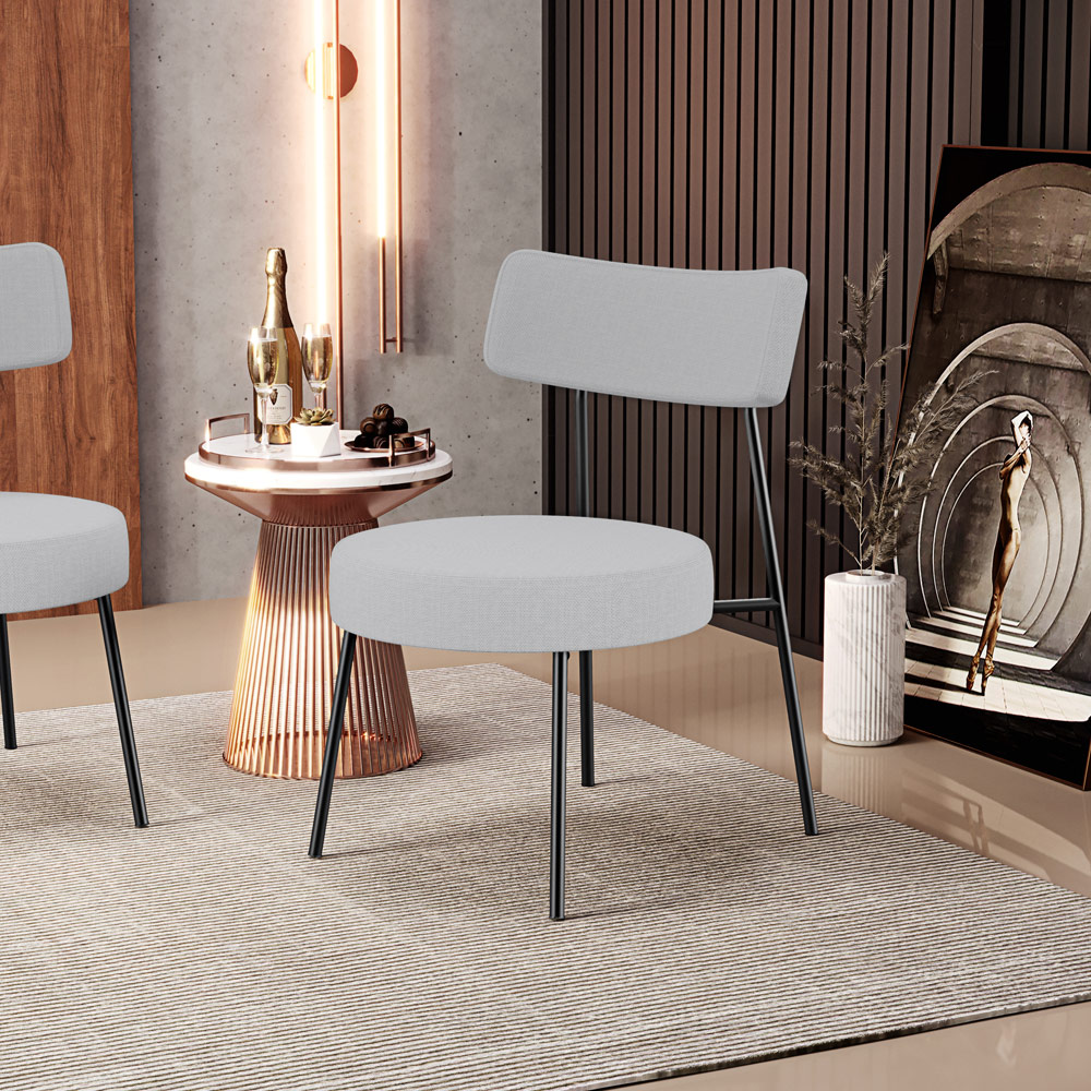 Poltrona Decorativa Para Sala De Estar Base Fixa Londres L02 Linho Cinza - Lyam