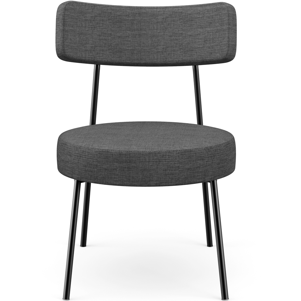 Poltrona Decorativa Para Sala De Estar Base Fixa Londres L02 Linho Cinza Escuro - Lyam