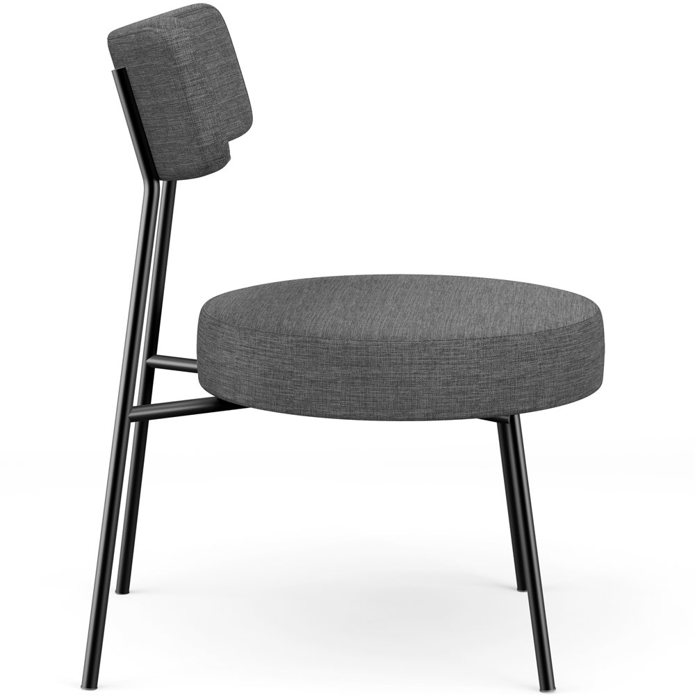 Poltrona Decorativa Para Sala De Estar Base Fixa Londres L02 Linho Cinza Escuro - Lyam