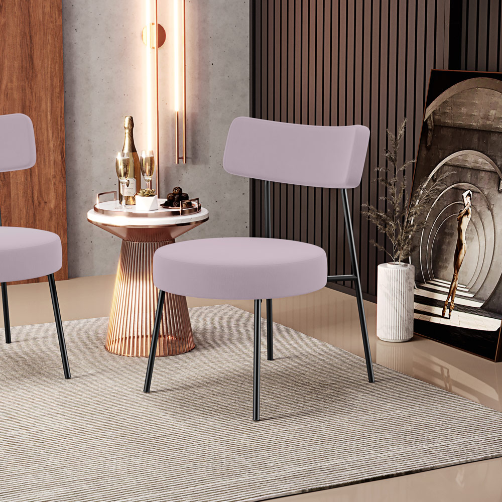 Poltrona Decorativa Para Sala De Estar Base Fixa Londres L02 Suede Rosê - Lyam