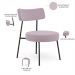 Poltrona Decorativa Para Sala De Estar Base Fixa Londres L02 Suede Rosê - Lyam