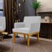 Poltrona Decorativa Para Sala De Estar Base Mel Beatriz W01 Bouclê Cinza - Lyam Decor