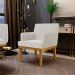 Poltrona Decorativa Para Sala De Estar Base Mel Beatriz W01 Bouclê Creme - Lyam Decor