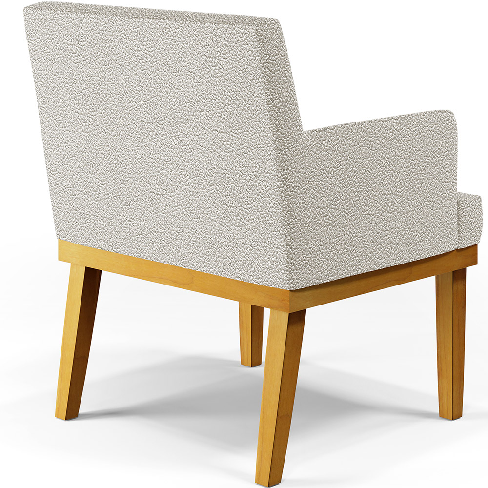 Poltrona Decorativa Para Sala De Estar Base Mel Beatriz W01 Bouclê Creme - Lyam Decor