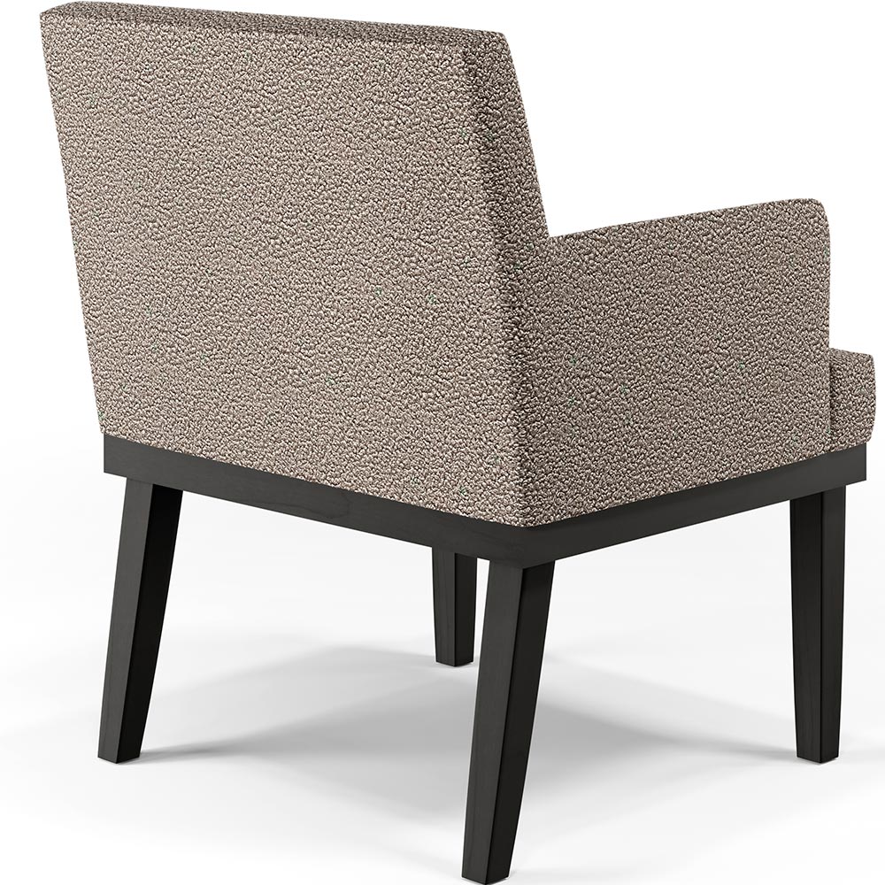 Poltrona Decorativa Para Sala De Estar Base Preto Beatriz W01 Bouclê Bege - Lyam Decor