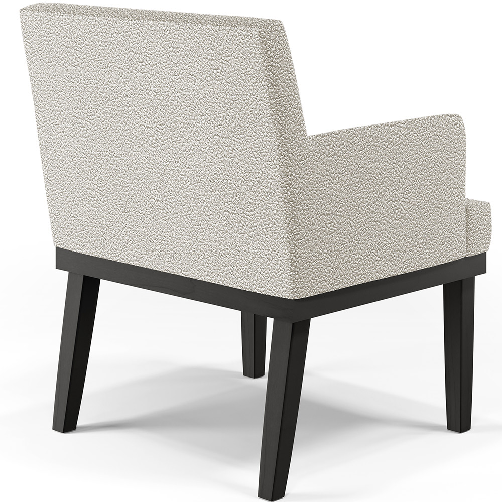 Poltrona Decorativa Para Sala De Estar Base Preto Beatriz W01 Bouclê Creme - Lyam Decor