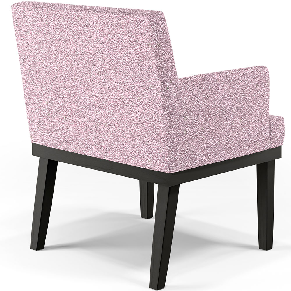 Poltrona Decorativa Para Sala De Estar Base Preto Beatriz W01 Bouclê Rosê - Lyam Decor