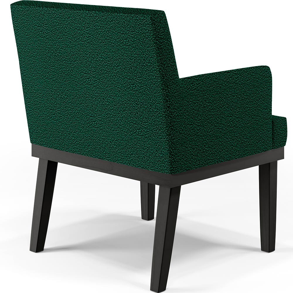 Poltrona Decorativa Para Sala De Estar Base Preto Beatriz W01 Bouclê Verde - Lyam Decor