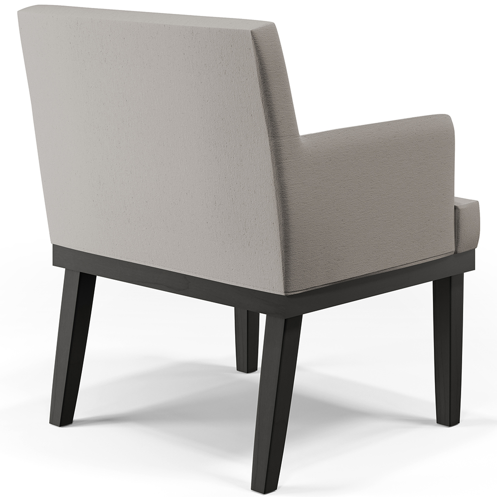 Poltrona Decorativa Para Sala De Estar Base Preto Beatriz W01 Linho Bege - Lyam Decor