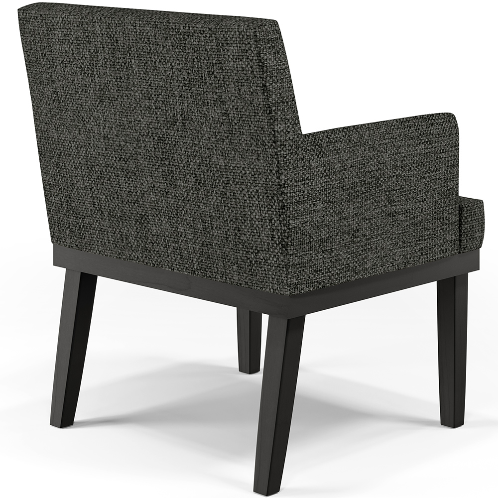 Poltrona Decorativa Para Sala De Estar Base Preto Beatriz W01 Linho Chumbo - Lyam Decor