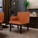 Poltrona Decorativa Para Sala De Estar Base Preto Beatriz W01 Tecido Terracota - Lyam Decor