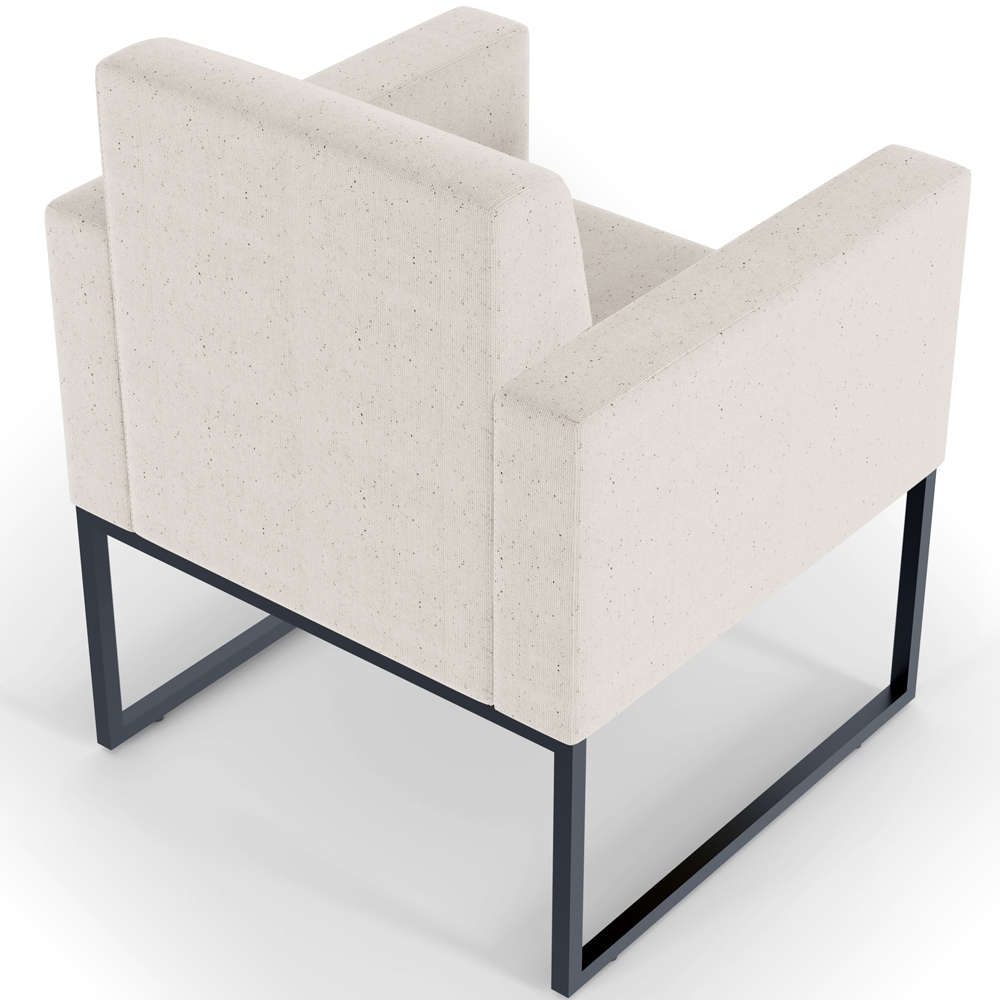 Poltrona Decorativa Para Sala De Estar E Recepção Base Fixa De Metal Helô L02 Linho Cru - Lyam Decor