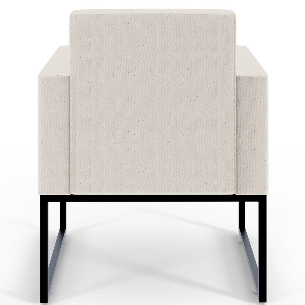 Poltrona Decorativa Para Sala De Estar E Recepção Base Fixa De Metal Helô L02 Linho Cru - Lyam Decor