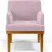 Poltrona Decorativa Para Sala De Estar E Recepção Base Mel Beatriz W01 Bouclê Rosê - Lyam Decor