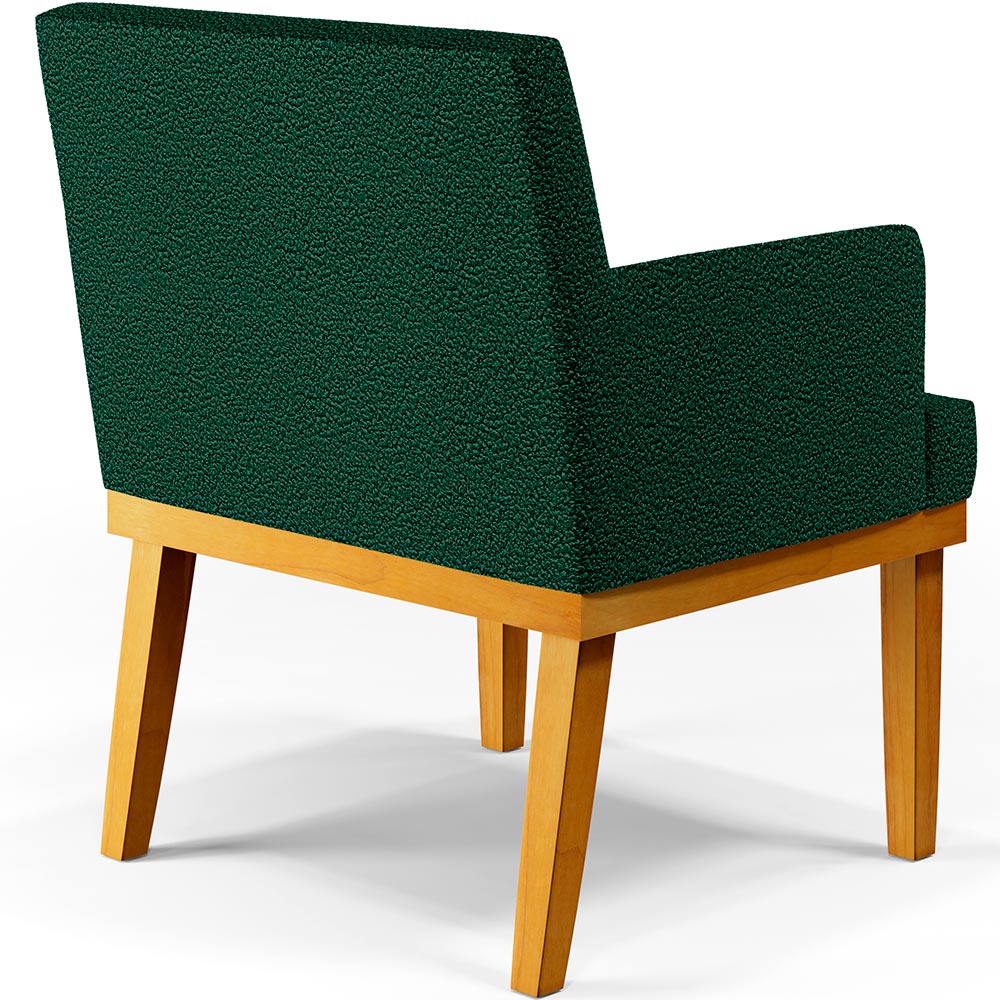 Poltrona Decorativa Para Sala De Estar E Recepção Base Mel Beatriz W01 Bouclê Verde - Lyam Decor